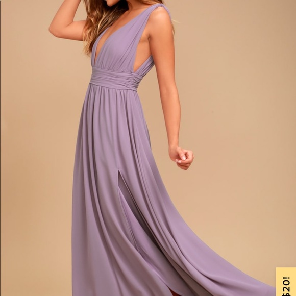 heavenly hues dusty purple maxi dress